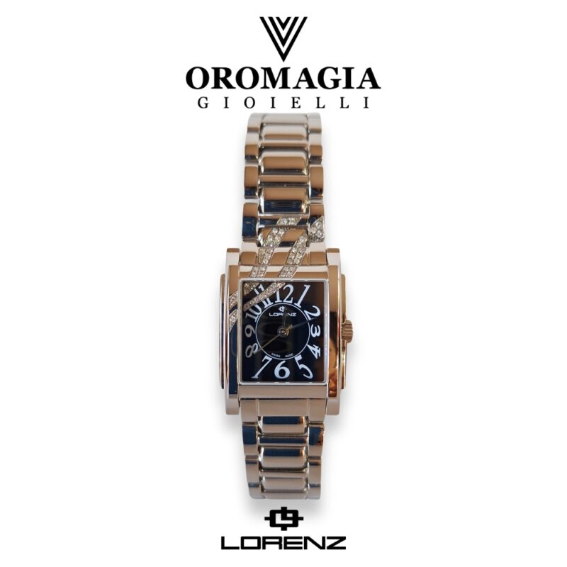 Orologio Lorenz Bel Ami - Solo Tempo al Quarzo Nero con Diamanti- Lorenz donna