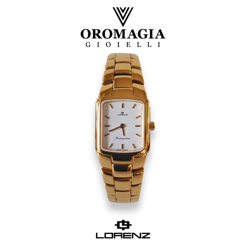 Orologio Lorenz Montenapoleone - Dorato - Solo Tempo al Quarzo Bianco- Lorenz rettangolare- Donna