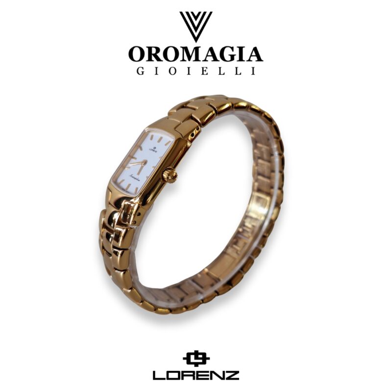 Orologio Lorenz Montenapoleone - Dorato - Solo Tempo al Quarzo Bianco- Lorenz rettangolare- Donna - immagine 4